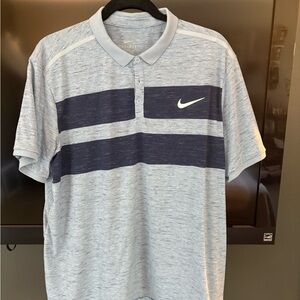 Nike Blue and White Polo Shirt Athletic Style